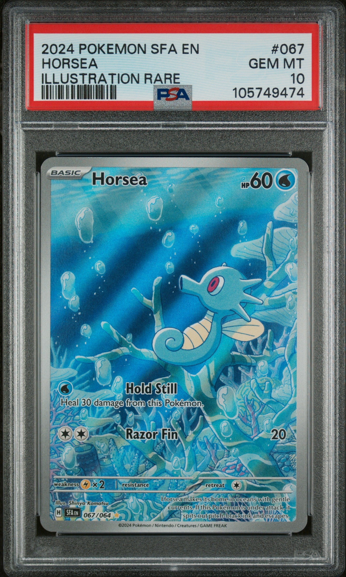2024 Pokemon Sfa En-Shrouded Fable #067 Horsea PSA 10