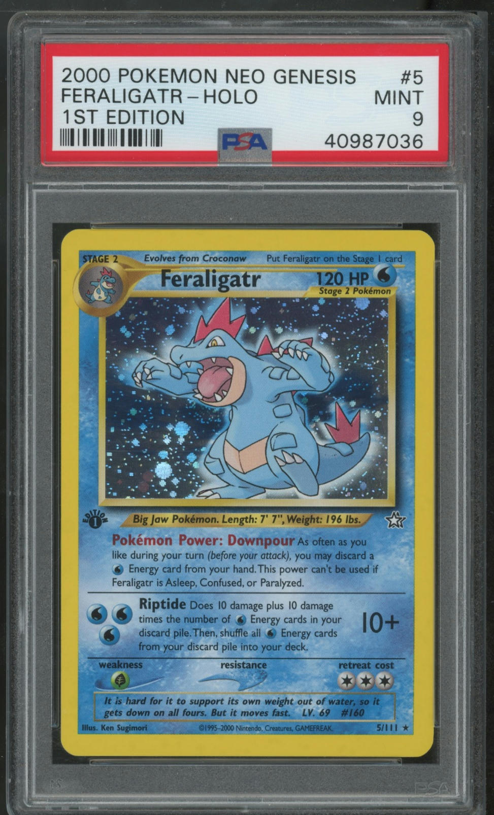 2000 Pokemon Neo Genesis 1st Edition #5 Feraligatr-Holo PSA 9