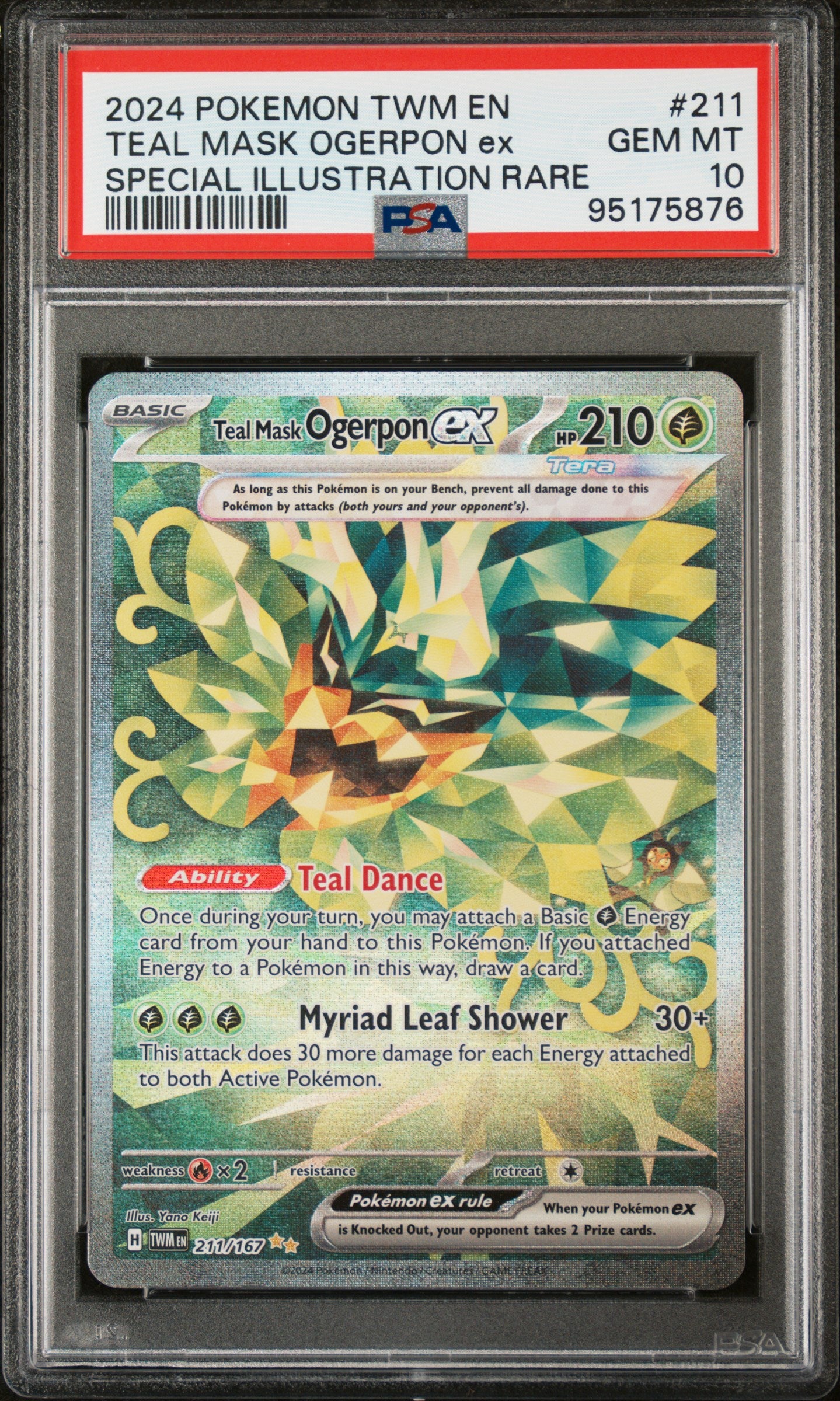 2024 Pokemon Twm En-Twilight Masquerade #211 Teal Mask Ogerpon Ex PSA 10