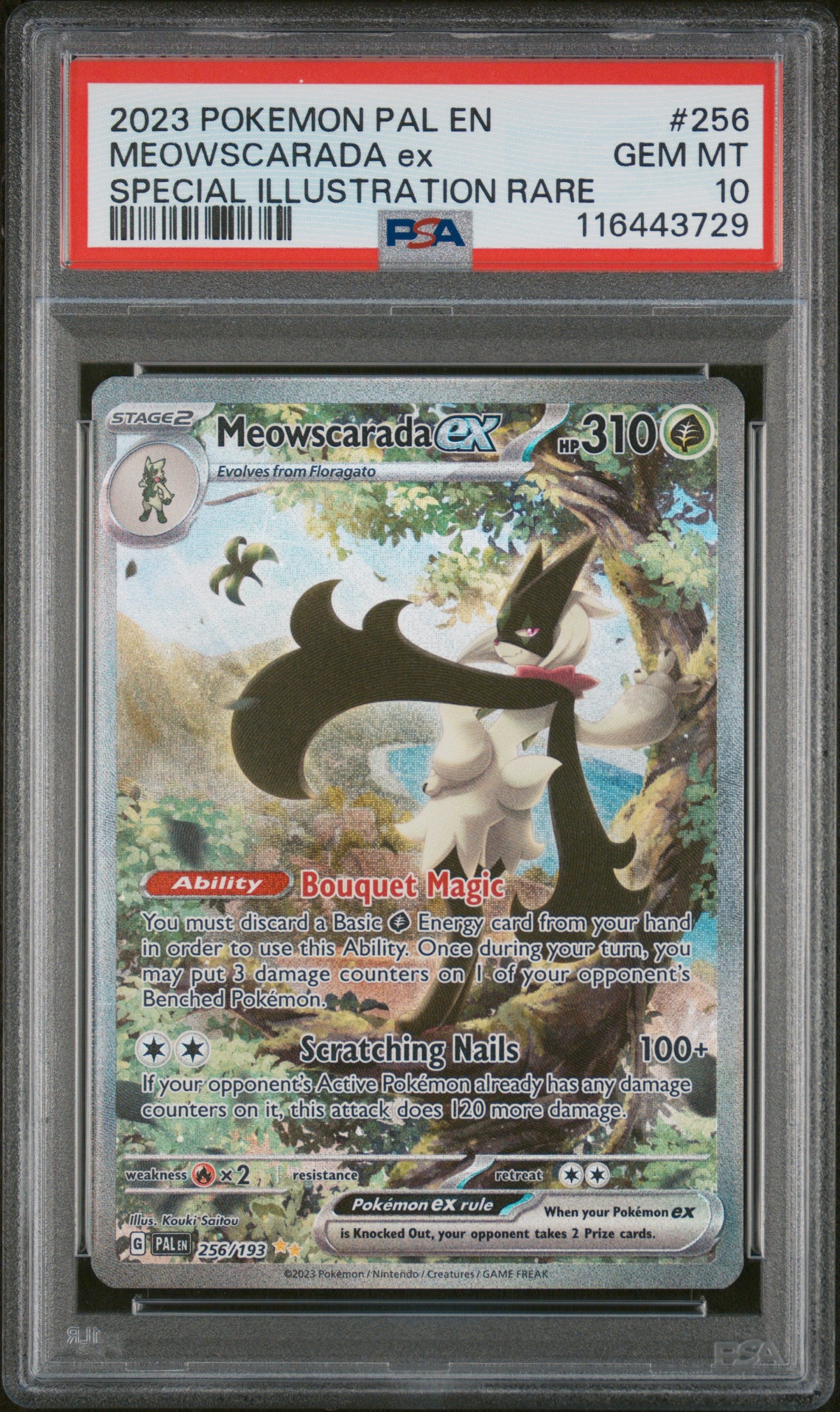 2023 Pokemon Pal En-Paldea Evolved #256 Meowscarada Ex PSA 10