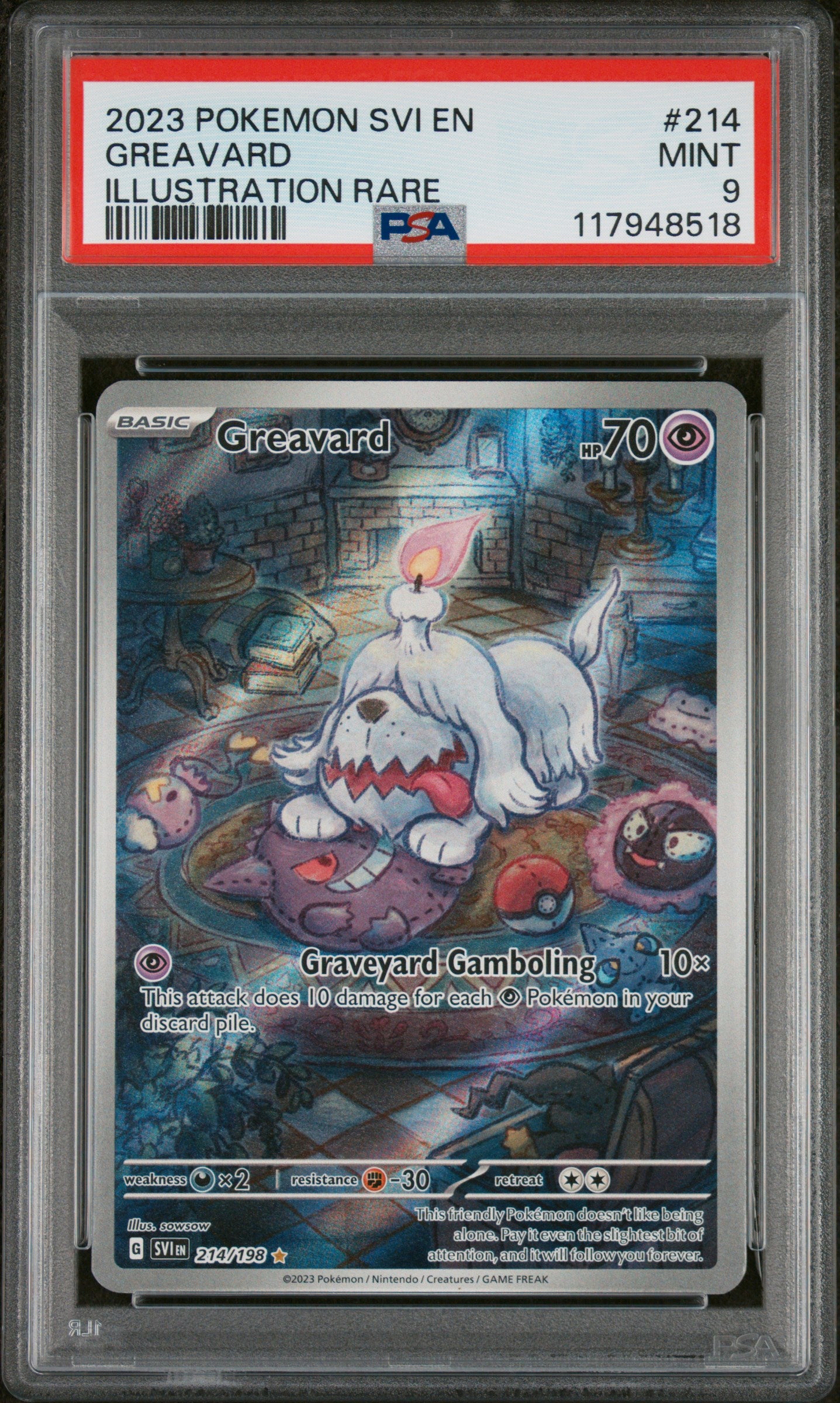 2023 Pokemon Svi En-Scarlet & Violet #214 Greavard PSA 9