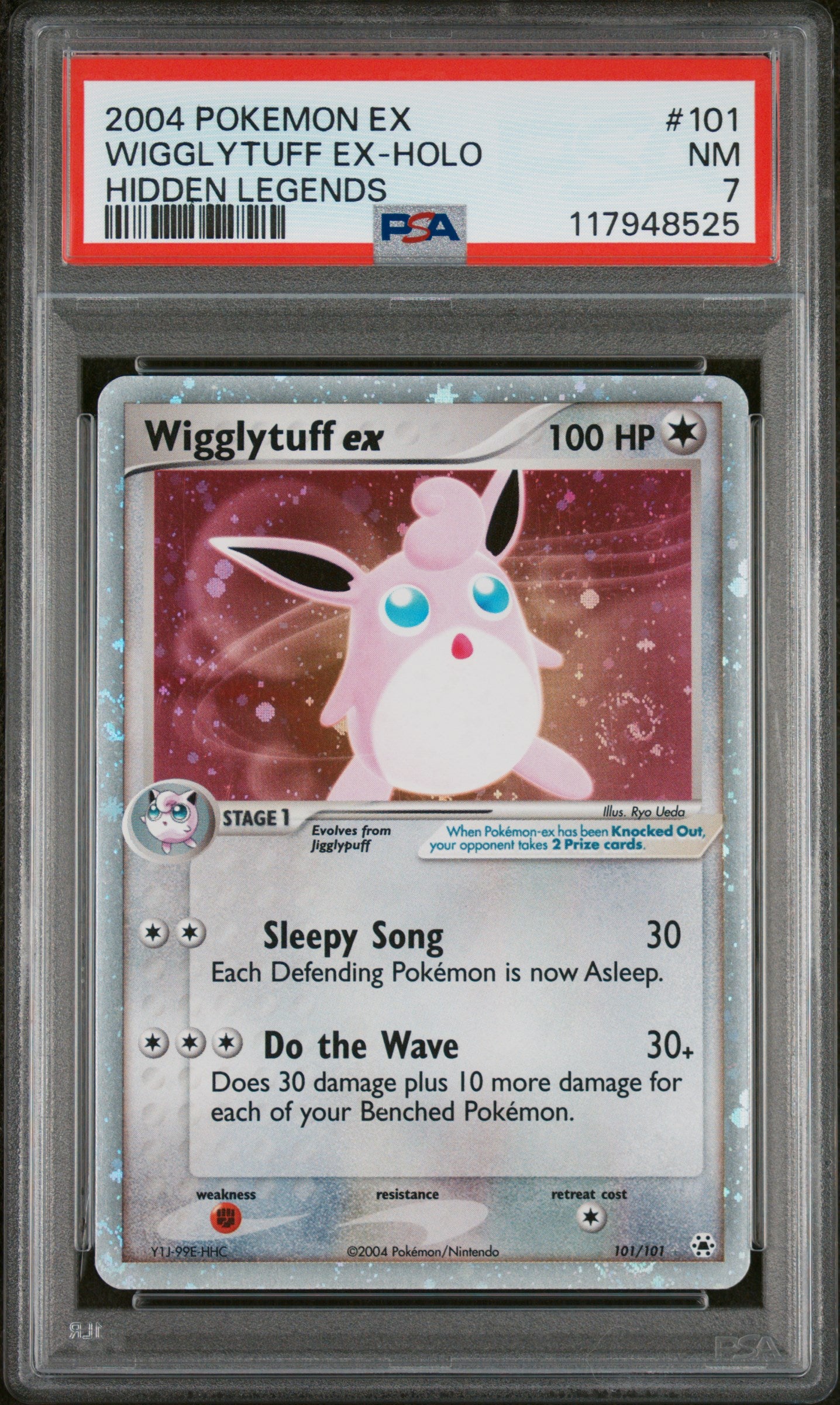 2004 Pokemon Ex Hidden Legends #101 Wigglytuff Ex-Holo PSA 7