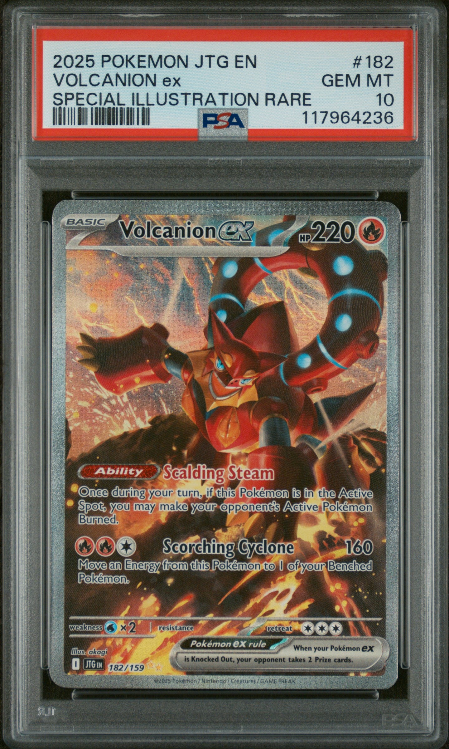 2025 Pokemon Jtg En-Journey Together #182 Volcanion Ex PSA 10