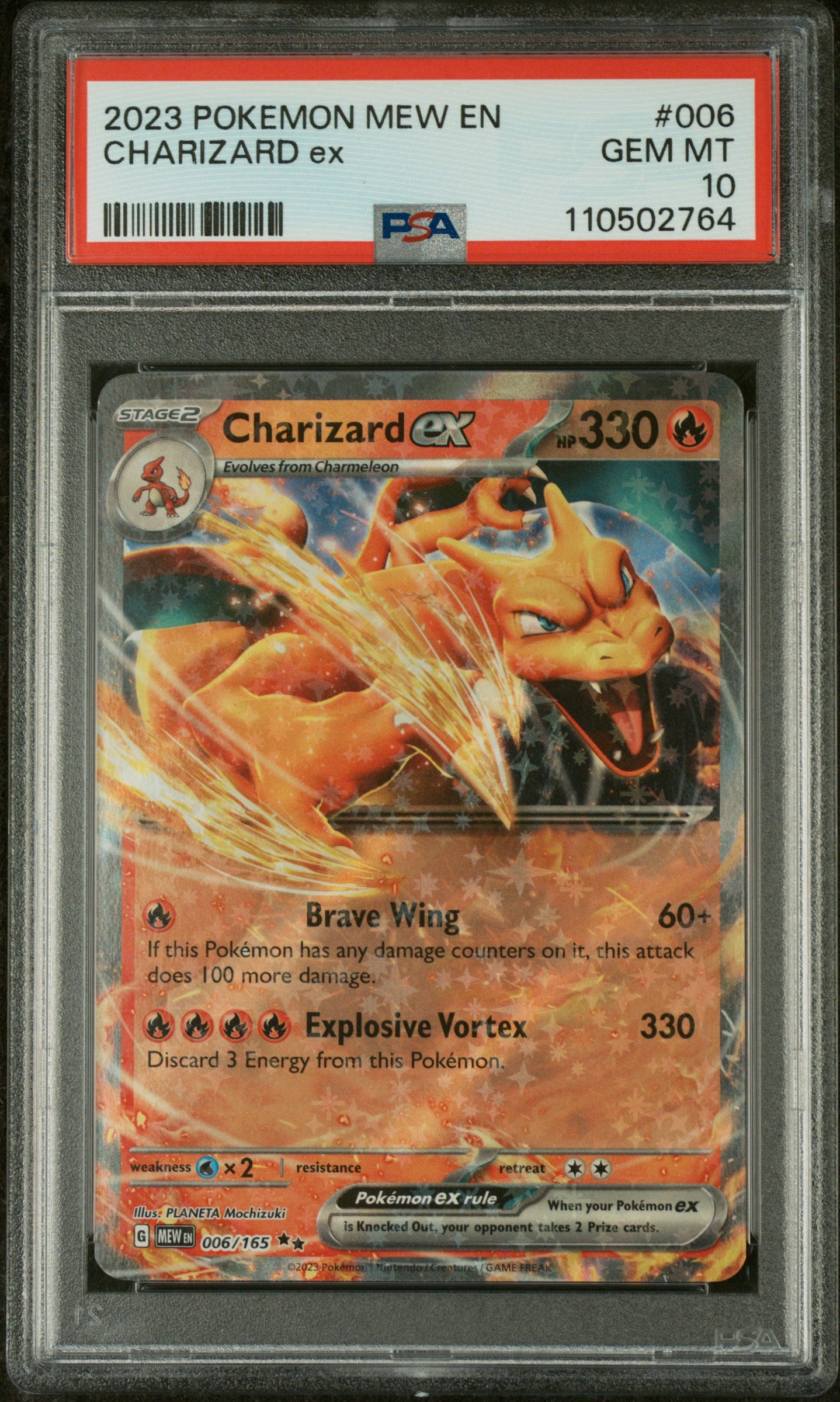 2023 Pokemon Mew En-151 #006 Charizard Ex PSA 10