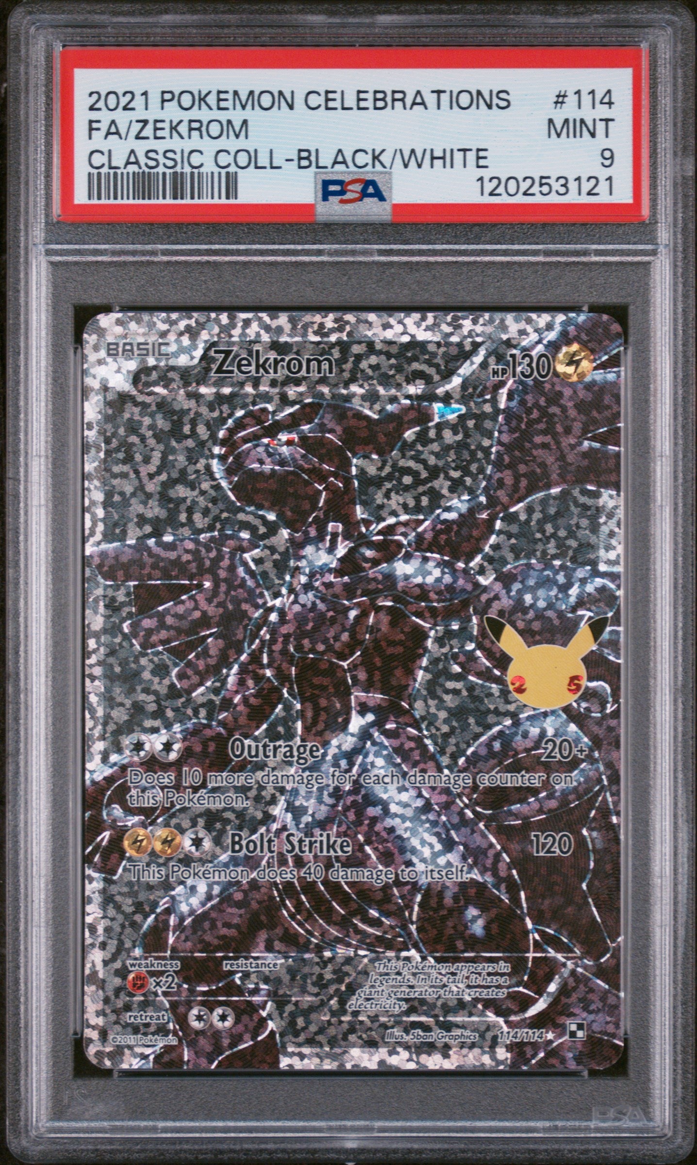 2021 Pokemon Celebrations Classic Collection #114 Fa/Zekrom PSA 9