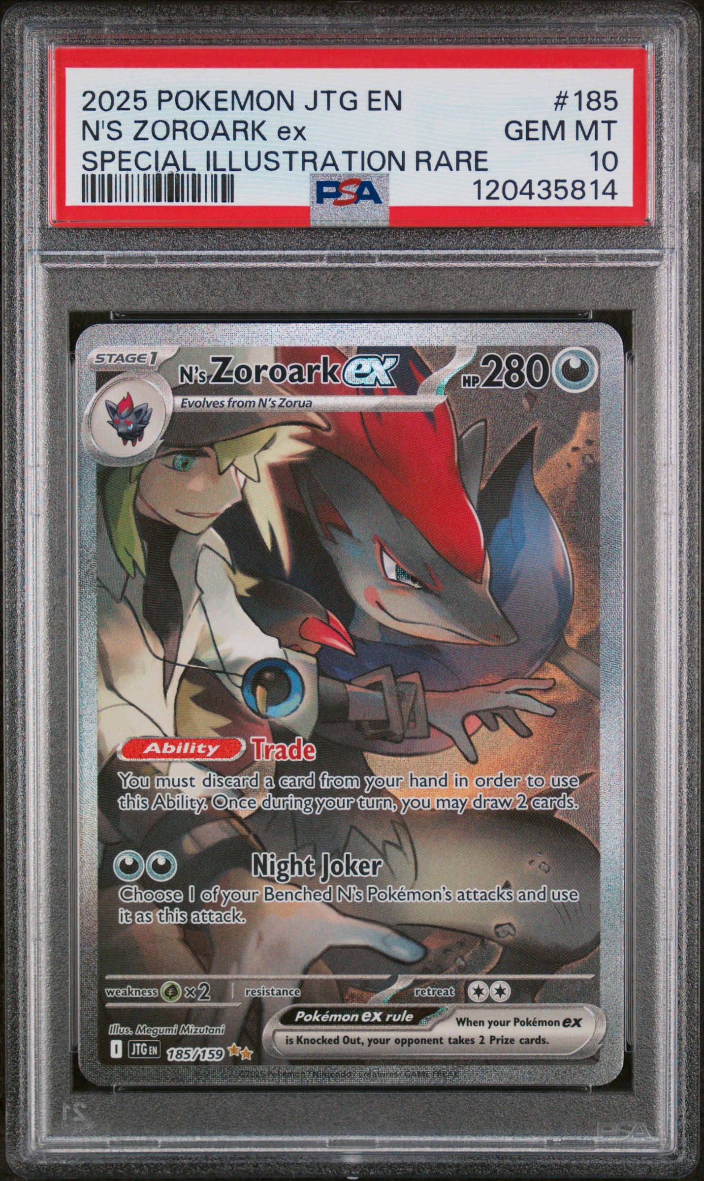2025 Pokemon Jtg En-Journey Together #185 N'S Zoroark Ex PSA 10