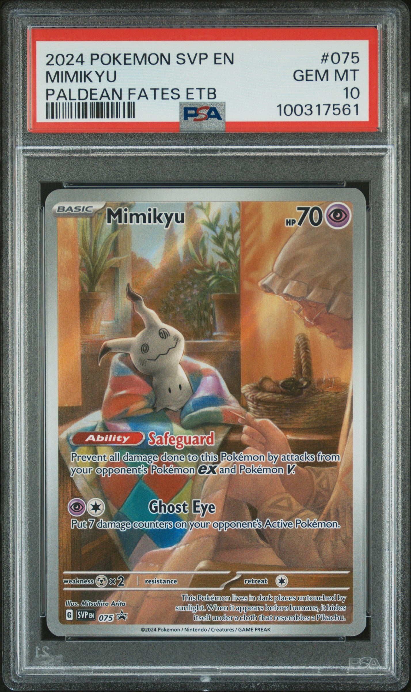 2024 Pokemon Svp En-Sv Black Star Promo #075 Mimikyu PSA 10