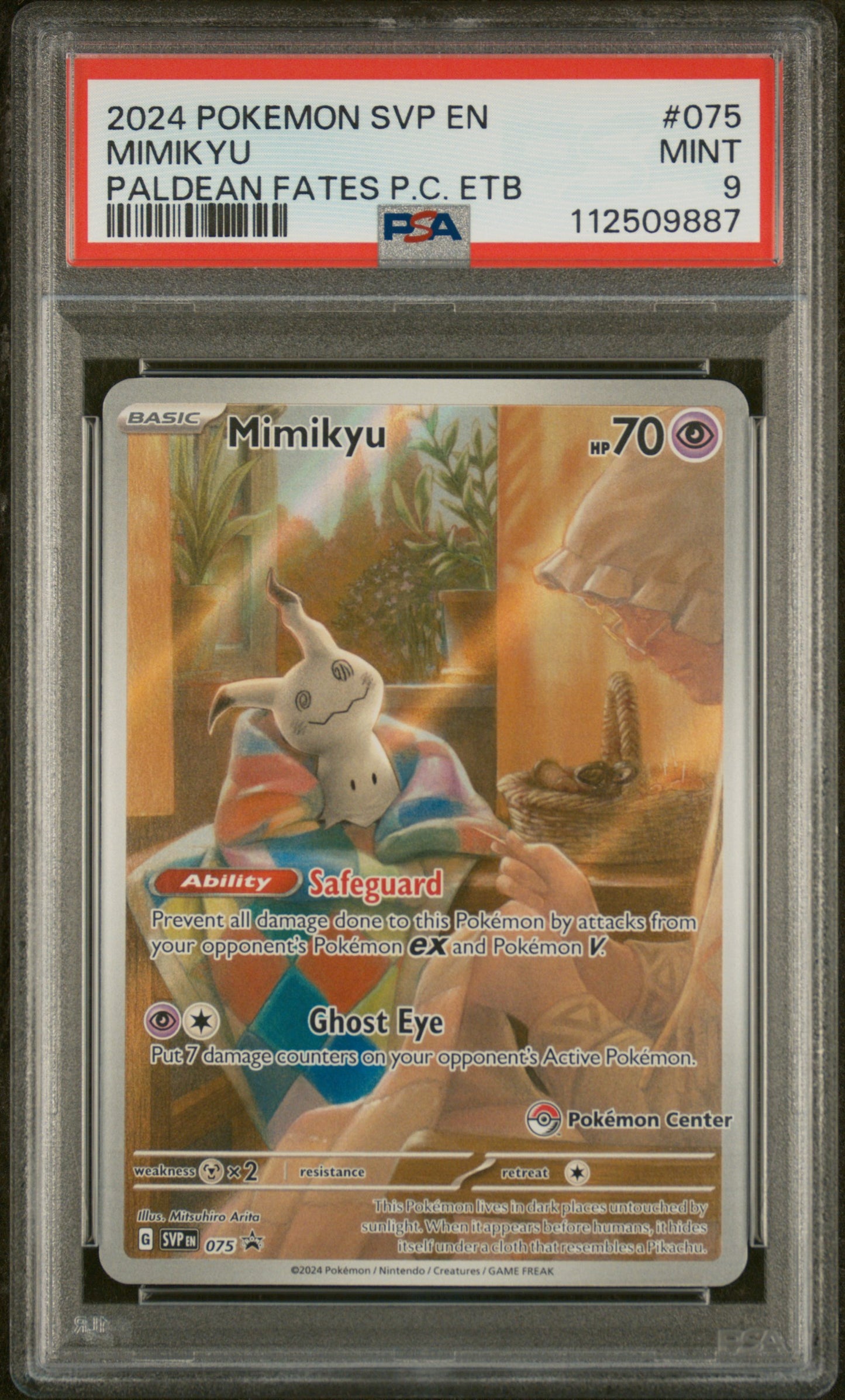 2024 Pokemon Svp En-Sv Black Star Promo #075 Mimikyu PSA 9