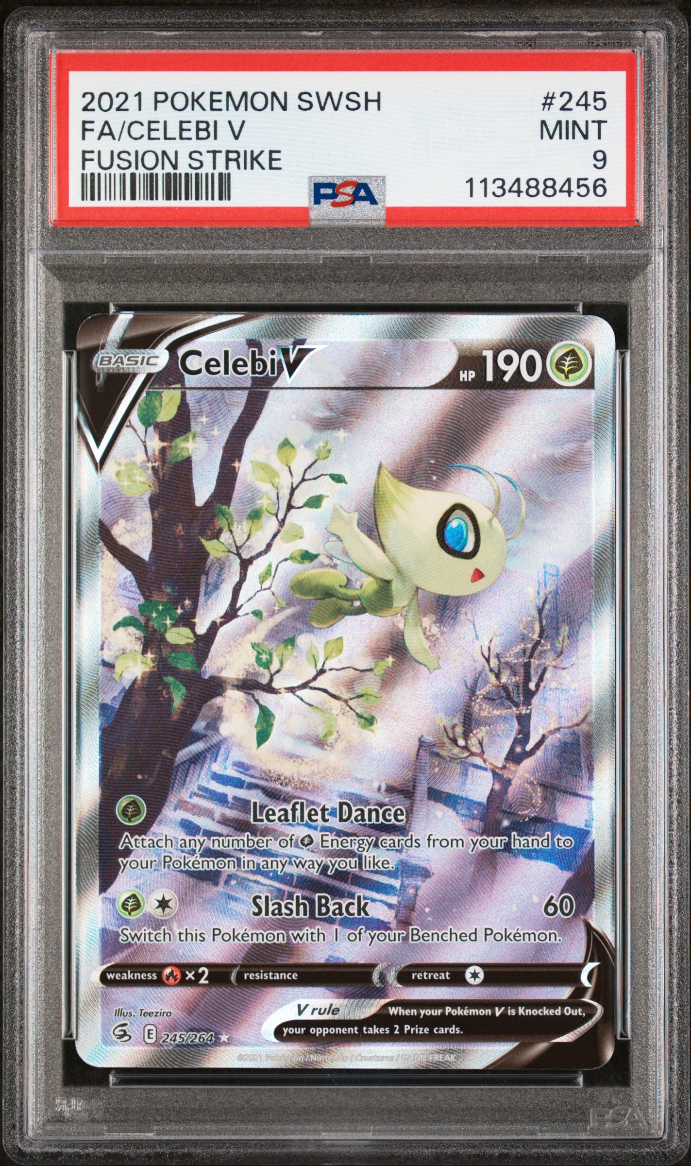 Celebi V 245/264 Fusion Strike Pokemon PSA 9