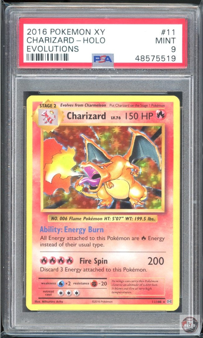 Charizard Holo 11/108 Evolutions Pokemon PSA 9