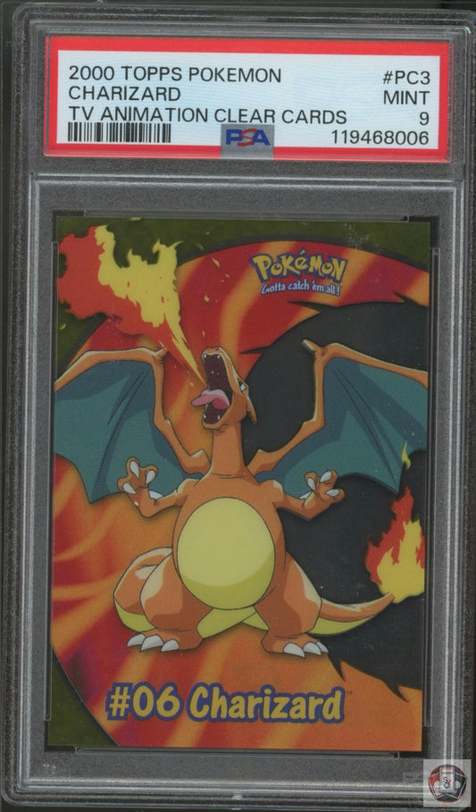 Charizard PC3 Topps Tv Animation Clear Cards Pokemon PSA 9