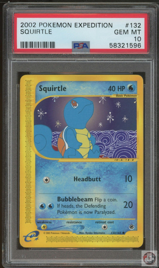 Squirtle 132/165 Expedition Pokemon PSA 10