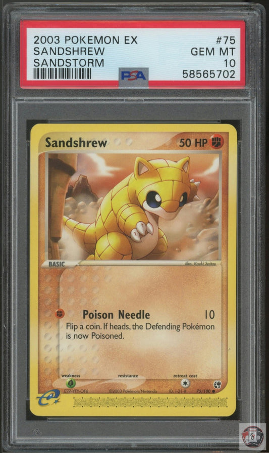 Sandshrew 75/100 Sandstorm Pokemon PSA 10
