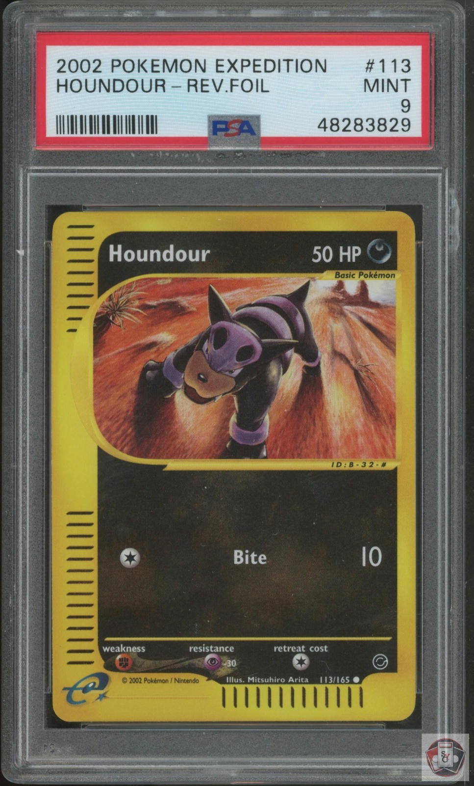 Houndour Reverse Holo 113/165 Expedition Pokemon PSA 9