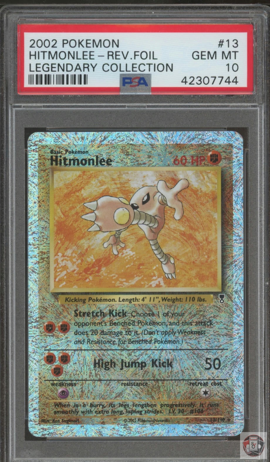 Hitmonlee Reverse Holo 13/110 Legendary Collection Pokemon PSA 10