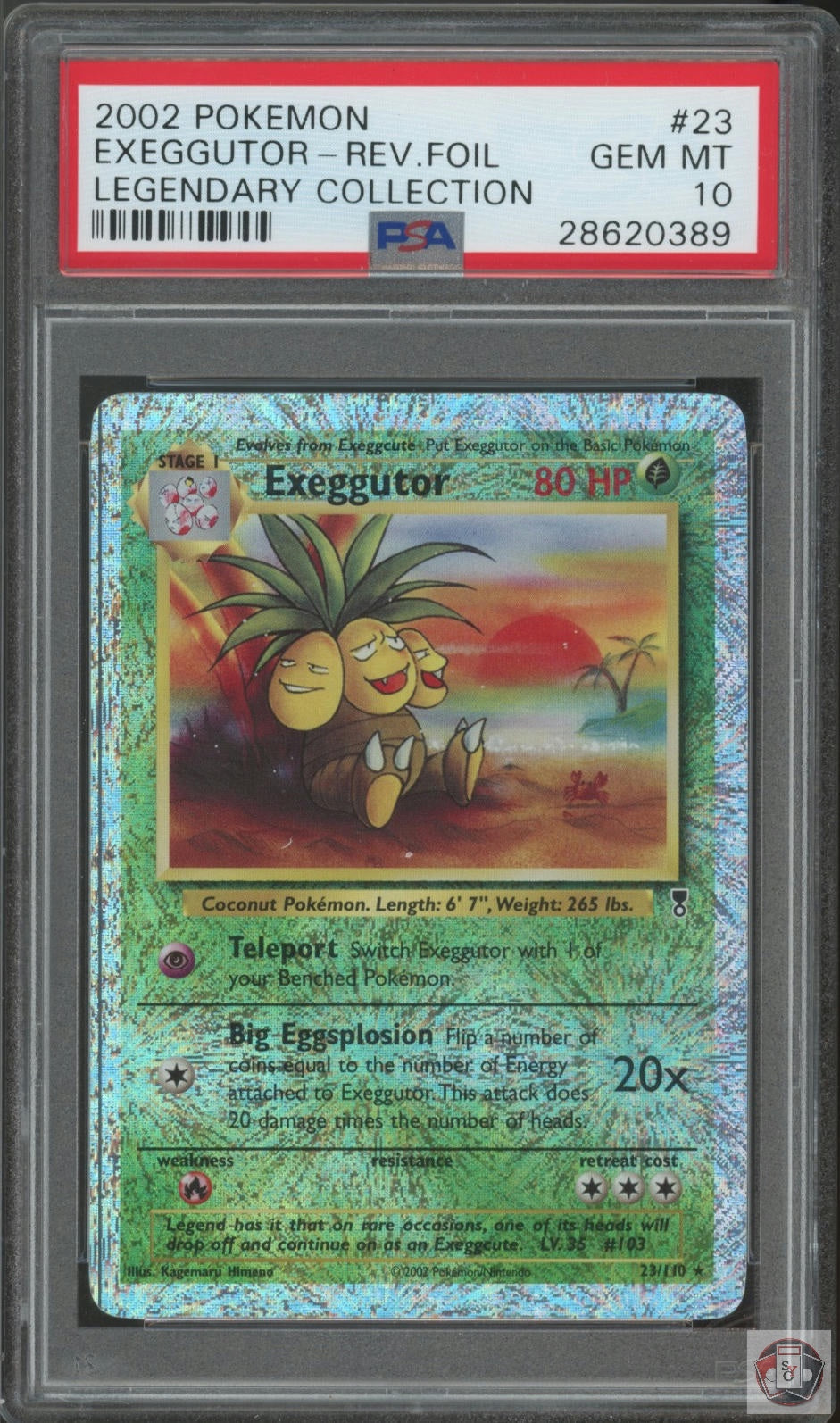 Exeggutor Reverse Holo 23/110 Legendary Collection Pokemon PSA 10