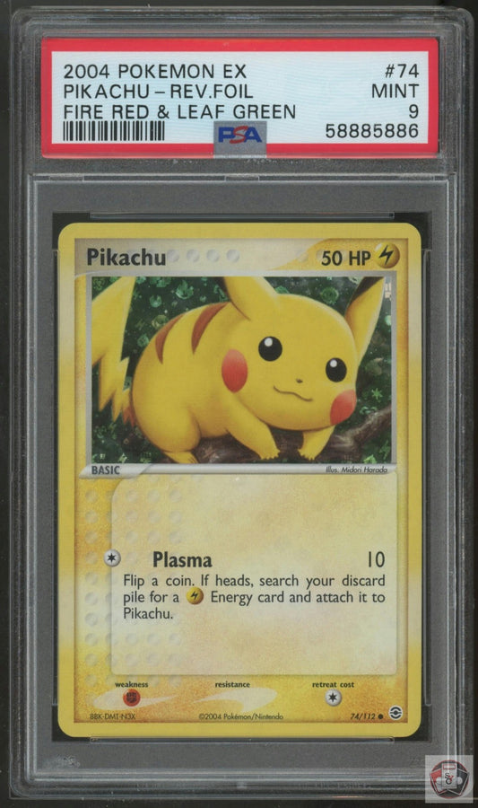Pikachu Reverse Holo 74 Fire Red & Leaf Green Pokemon PSA 9