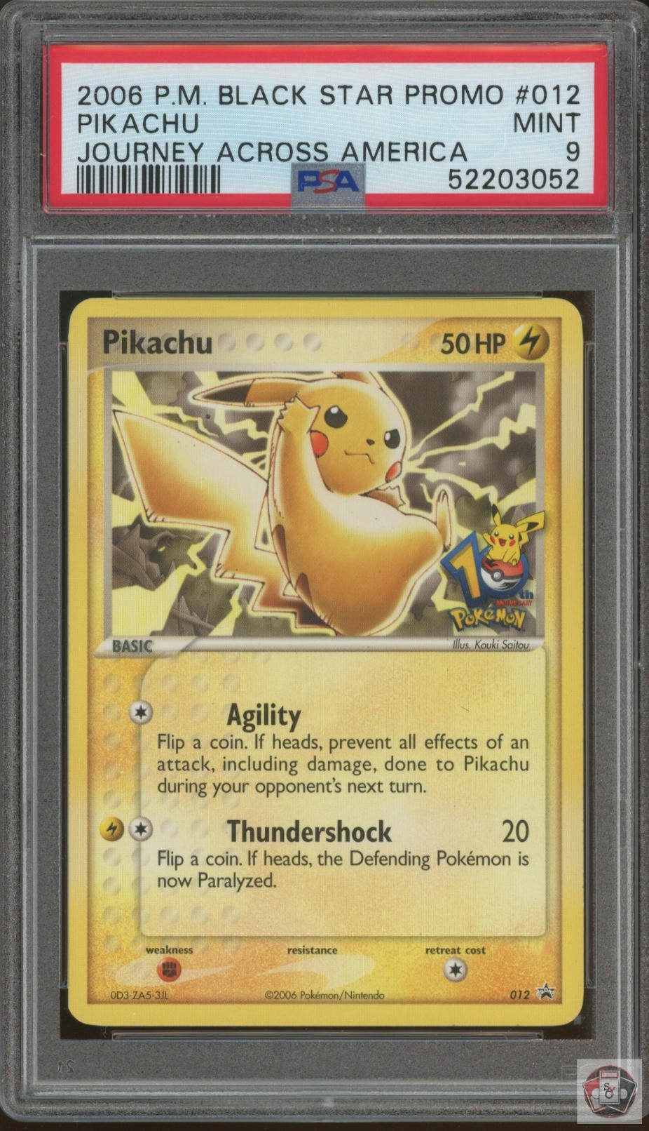 Pikachu 012 Journey Across America Black Star Promos Pokemon PSA 9