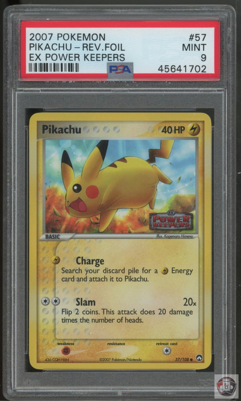 Pikachu Reverse Holo 57/108 Power Keepers Pokemon PSA 9