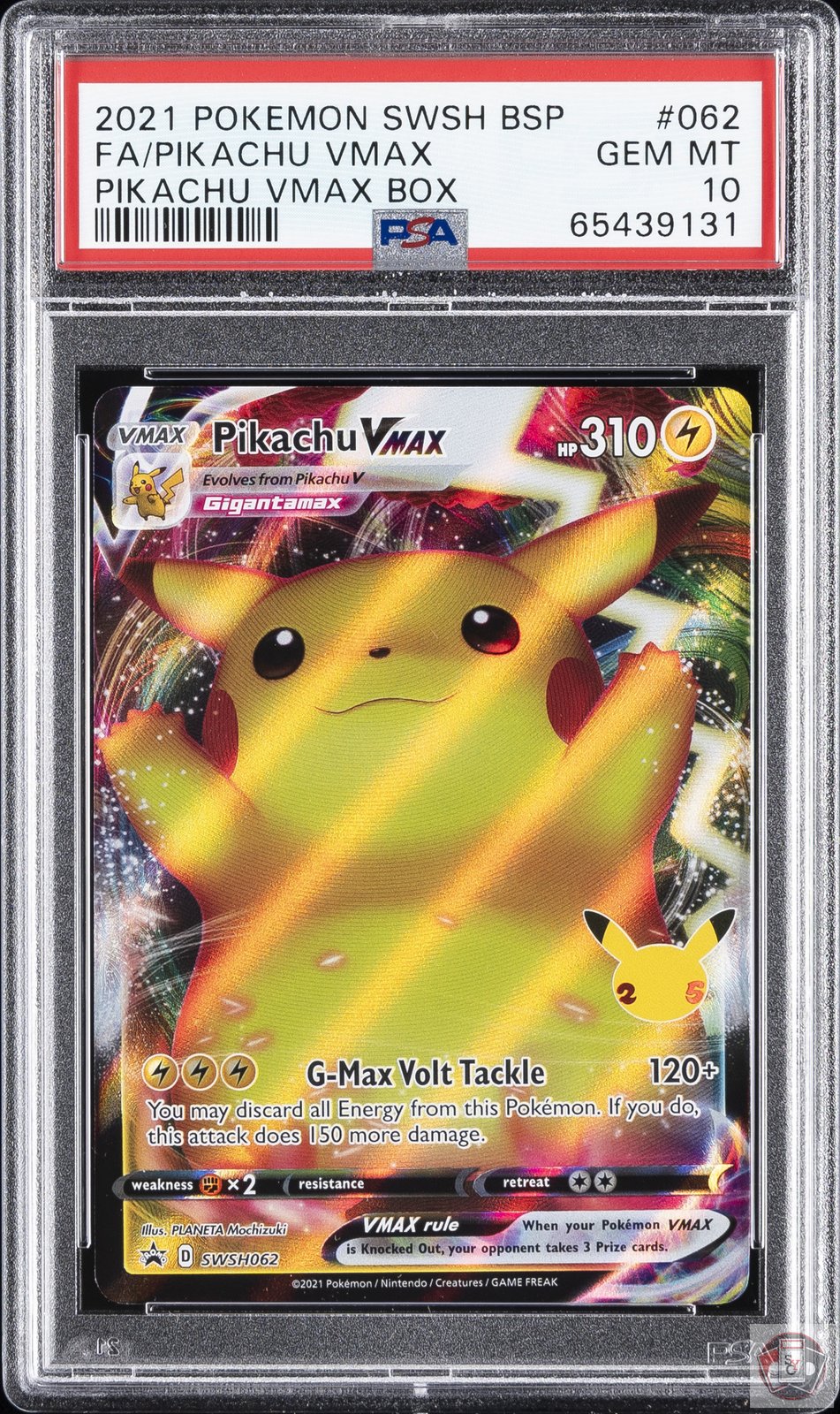 Pikachu Vmax 062 Box Swsh Black Star Promo Pokemon PSA 10 Gem Mint