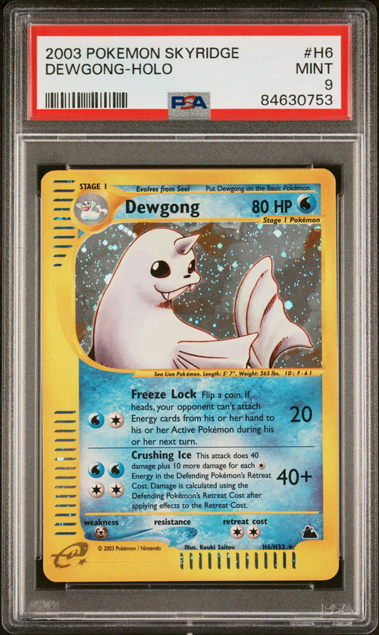 2003 Pokemon Skyridge #H6 Dewgong-Holo PSA 9