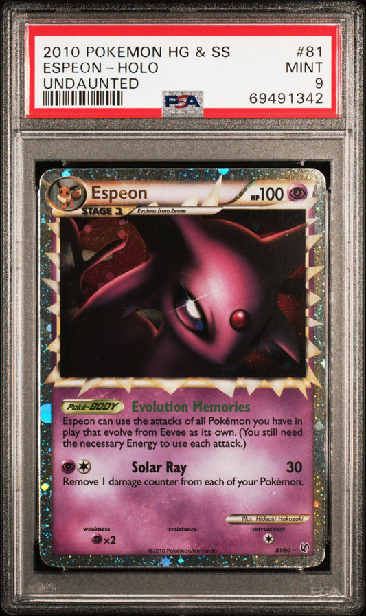 2010 Pokemon Heartgold & Soulsilver Undaunted #81 Espeon-Holo PSA 9