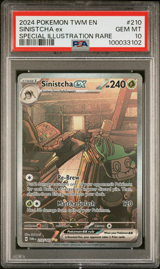 2024 Pokemon Twm En-Twilight Masquerade #210 Sinistcha Ex PSA 10