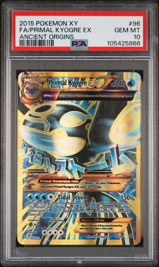 2015 Pokemon Xy Ancient Origins #96 Fa/Primal Kyogre Ex PSA 10