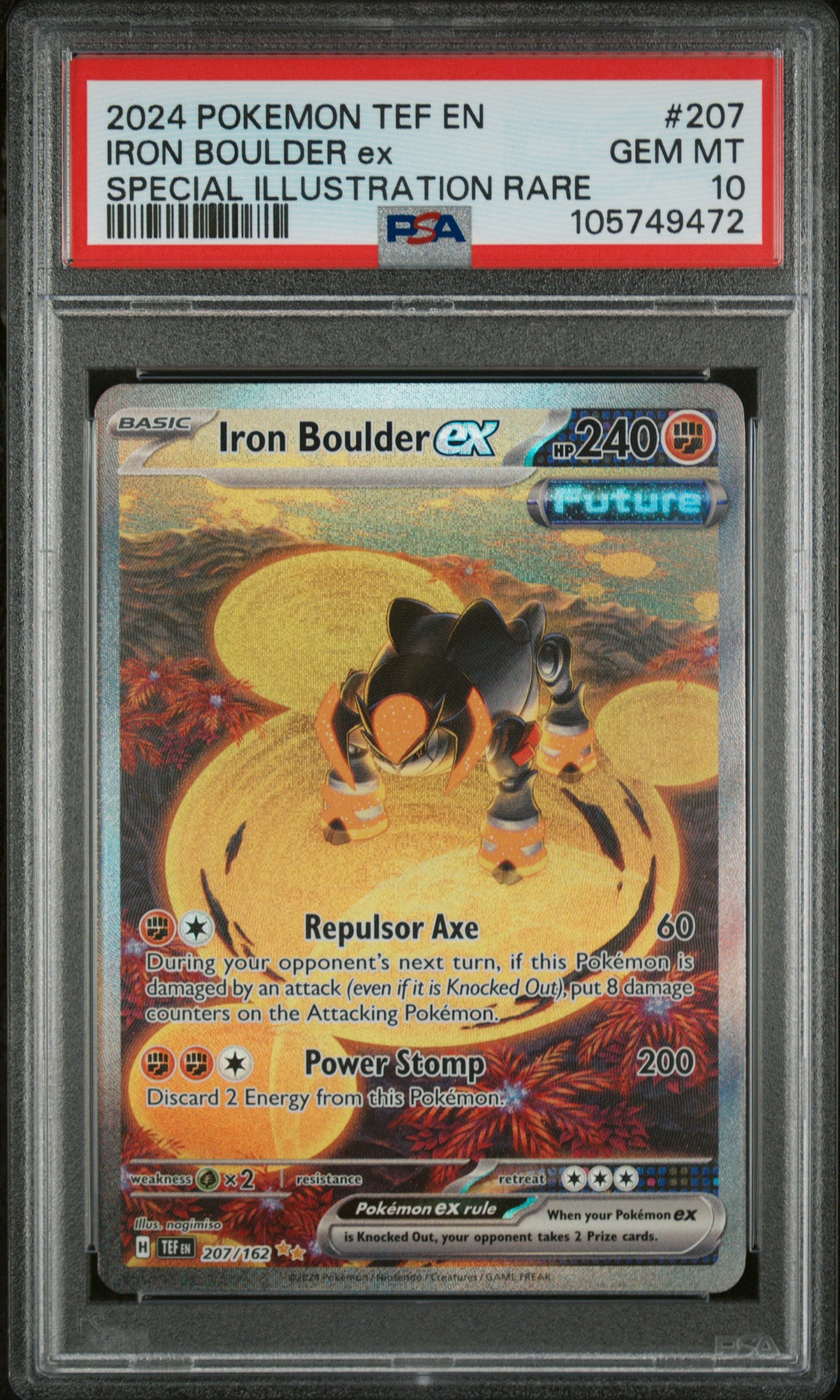 2024 Pokemon Tef En-Temporal Forces #207 Iron Boulder Ex PSA 10