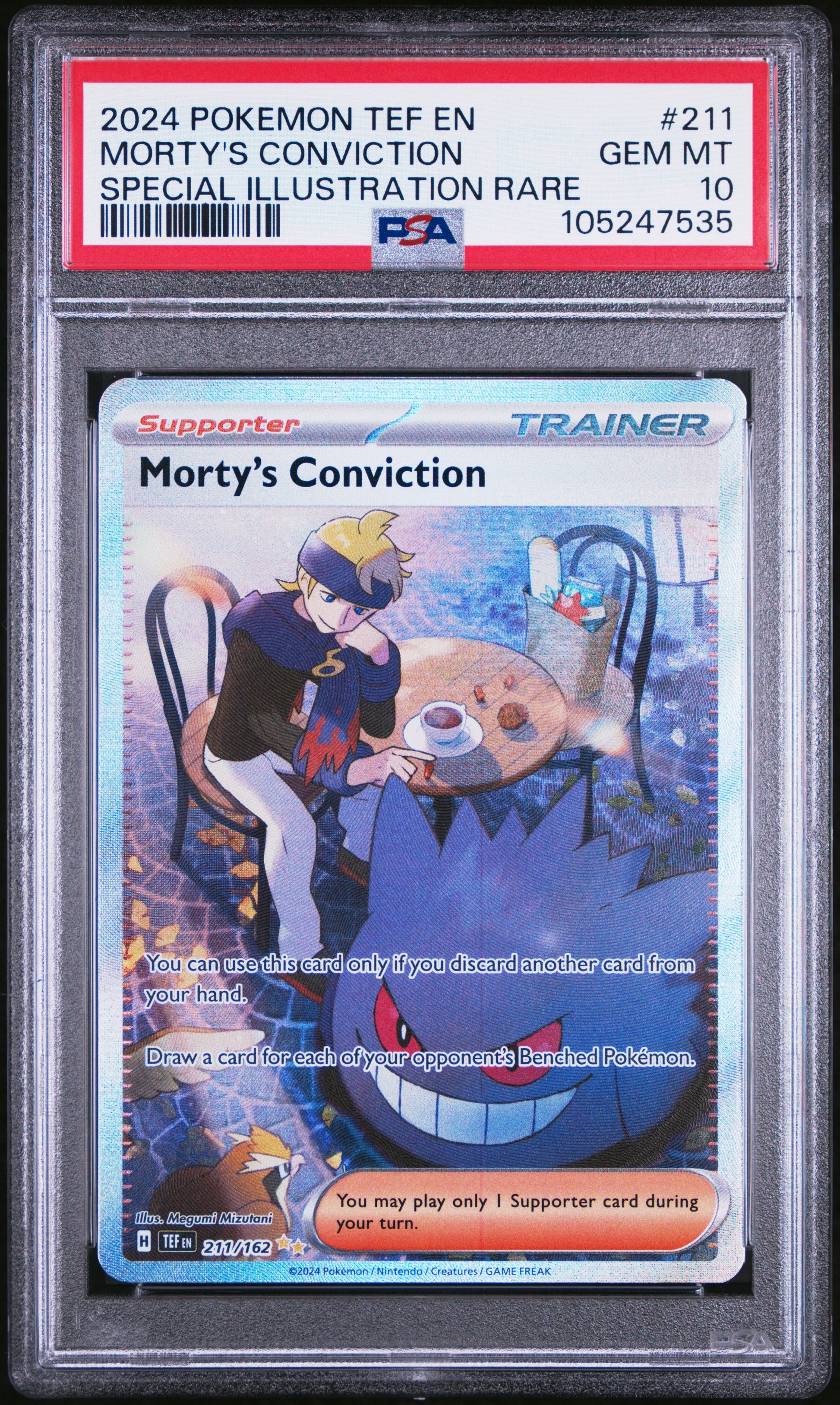 2024 Pokemon Tef En-Temporal Forces #211 Morty'S Conviction PSA 10