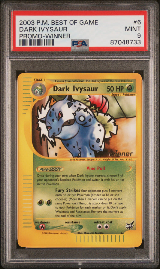 2003 Pokemon Best Of Game Promo #6 Dark Ivysaur PSA 9