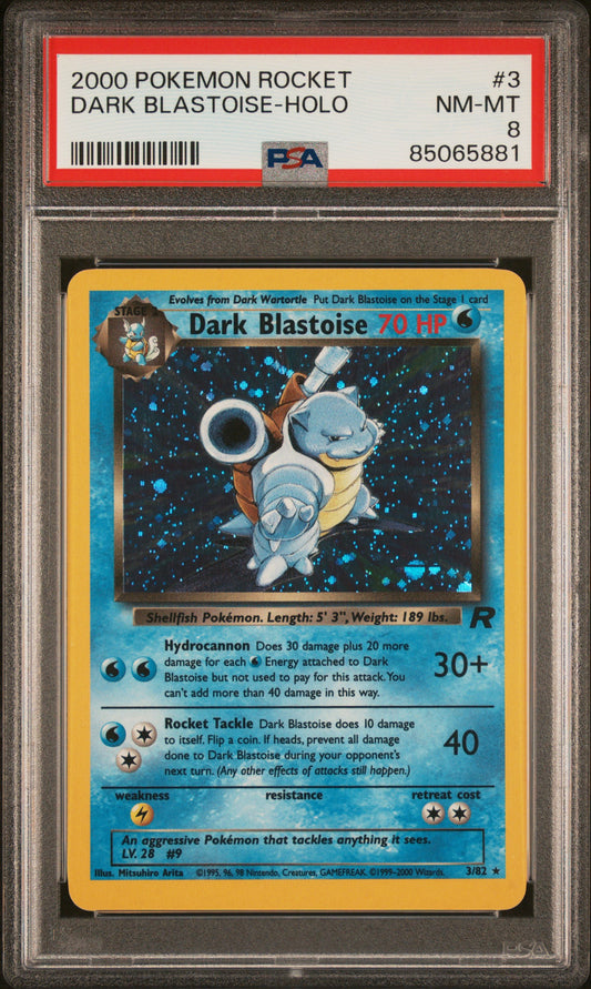 2000 Pokemon Rocket #3 Dark Blastoise-Holo PSA 8