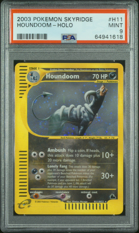 2003 Pokemon Skyridge #H11 Houndoom-Holo PSA 9