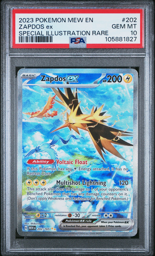 2023 Pokemon Mew En-151 #202 Zapdos Ex PSA 10