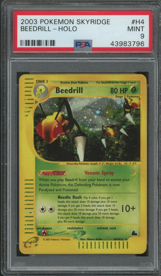 2003 Pokemon Skyridge #H4 Beedrill-Holo PSA 9