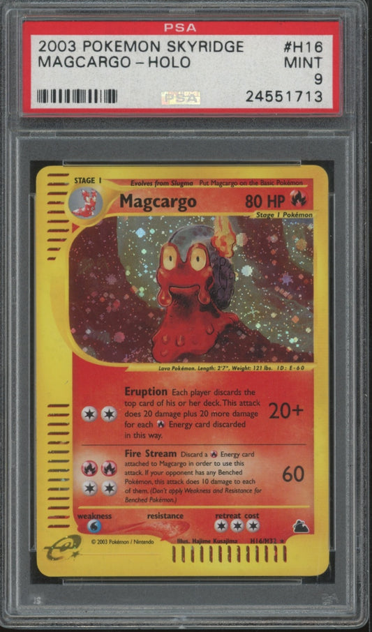 2003 Pokemon Skyridge #H16 Magcargo-Holo PSA 9