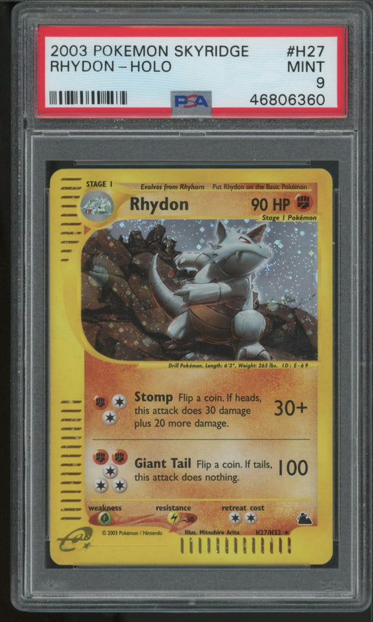 2003 Pokemon Skyridge #H27 Rhydon-Holo PSA 9