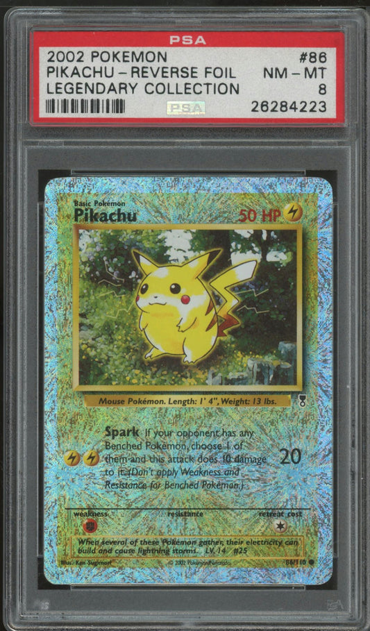 2002 Pokemon Legendary Collection #86 Pikachu-Rev.Foil PSA 8