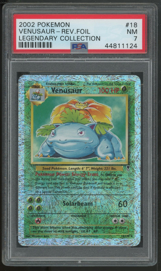 2002 Pokemon Legendary Collection #18 Venusaur-Rev.Foil PSA 7