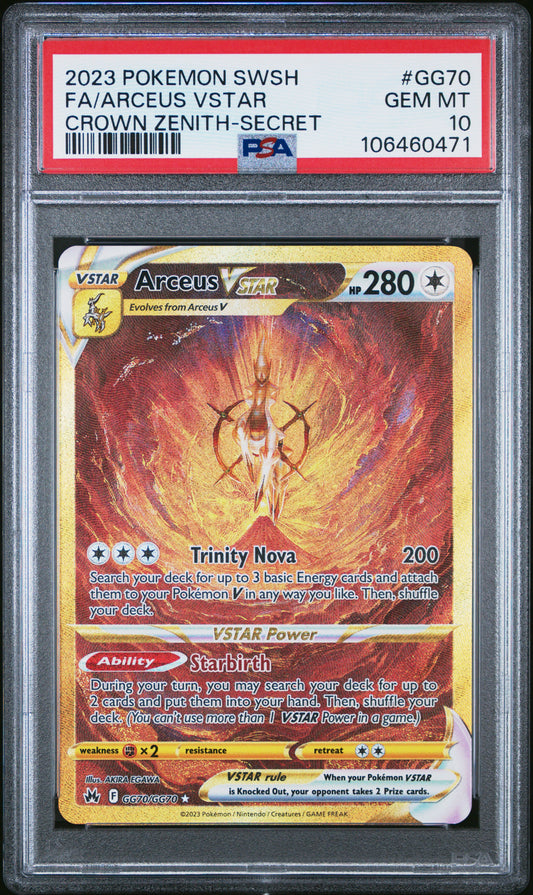 2023 Pokemon Sword And Shield Crown Zenith #GG70 Fa/Arceus Vstar PSA 10