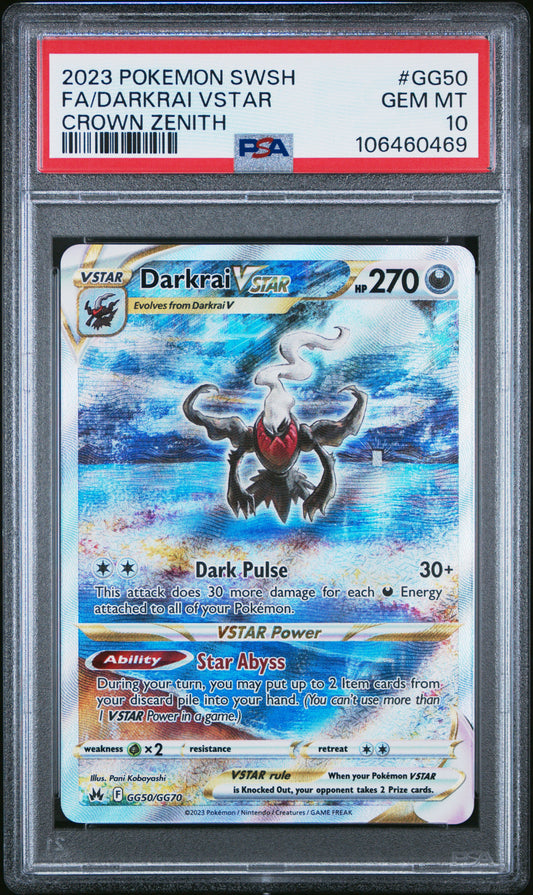2023 Pokemon Sword And Shield Crown Zenith #GG50 Fa/Darkrai Vstar PSA 10