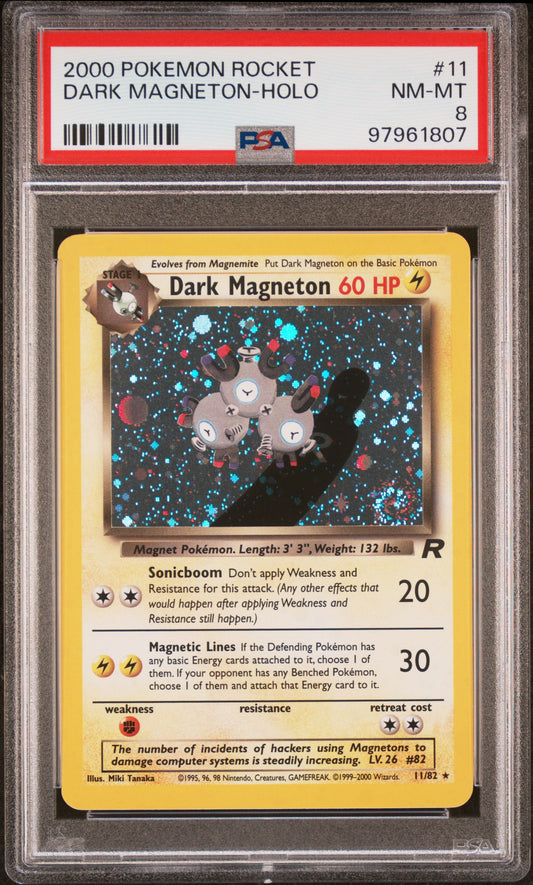 2000 Pokemon Rocket #11 Dark Magneton-Holo PSA 8