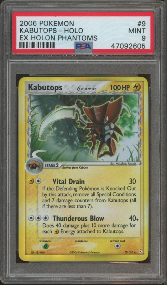 2006 Pokemon Ex Holon Phantoms #9 Kabutops-Holo PSA 9
