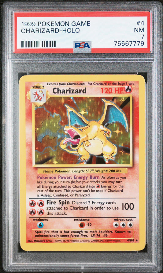 1999 Pokemon Game #4 Charizard-Holo PSA 7