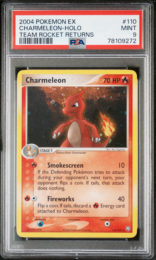 2004 Pokemon Ex Team Rocket Returns #110 Charmeleon-Holo PSA 9