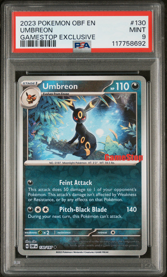 2023 Pokemon Obf En-Obsidian Flames #130 Umbreon PSA 9