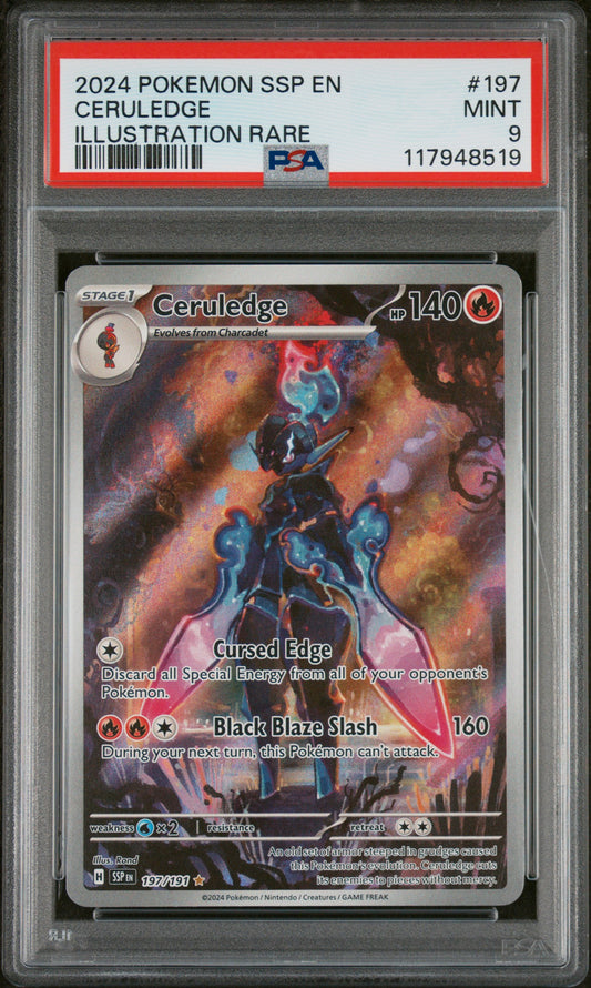 2024 Pokemon Ssp En-Surging Sparks #197 Ceruledge PSA 9