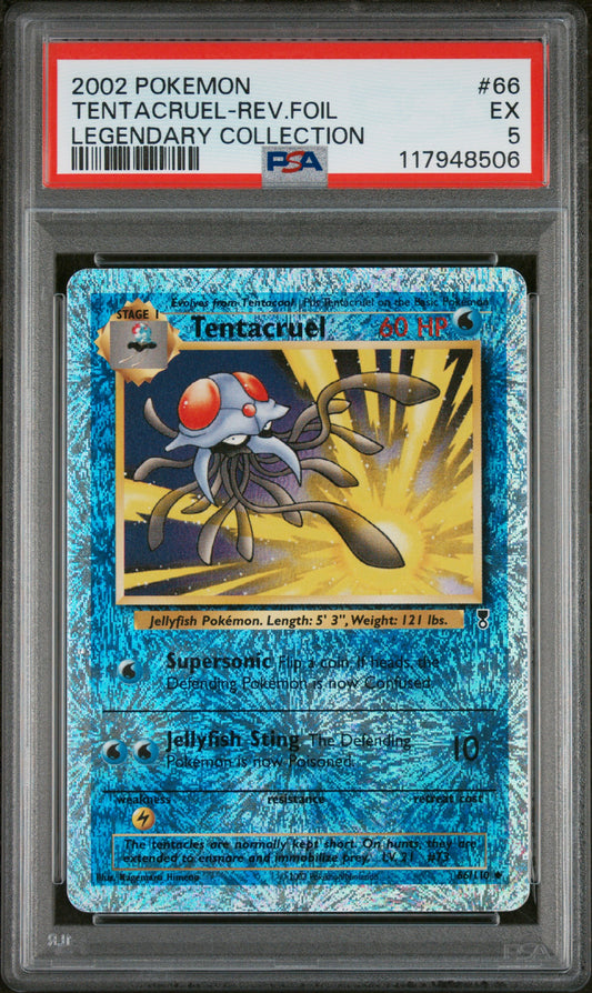 2002 Pokemon Legendary Collection #66 Tentacruel-Rev.Foil PSA 5