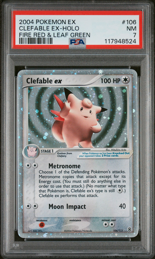 2004 Pokemon Ex Fire Red & Leaf Green #106 Clefable Ex-Holo PSA 7