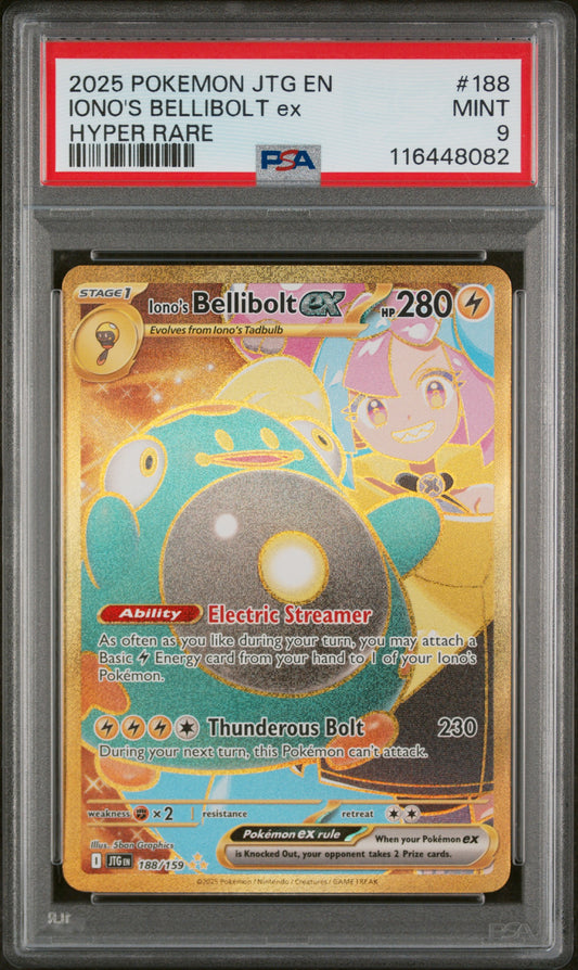 2025 Pokemon Jtg En-Journey Together #188 Iono'S Bellibolt Ex PSA 9